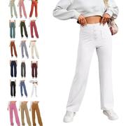 Avanise Decalori Flexipants - Women's Casual High Waist Stretch Pants,High Waisted Elastic Casual Pants,Straight Leg Pants,Straight Leg Flexipants Women (White,L)