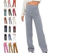 Avanise Decalori Flexipants - Women's Casual High Waist Stretch Pants,High Waisted Elastic Casual Pants,Straight Leg Pants,Straight Leg Flexipants Women (Light Grey,S)