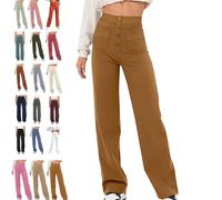 Avanise Decalori Flexipants - Women's Casual High Waist Stretch Pants,High Waisted Elastic Casual Pants,Straight Leg Pants,Straight Leg Flexipants Women (Khaki,XL)