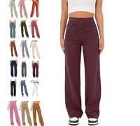 Avanise Decalori Flexipants - Women's Casual High Waist Stretch Pants,High Waisted Elastic Casual Pants,Straight Leg Pants,Straight Leg Flexipants Women (Purple,L)
