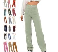 Avanise Decalori Flexipants - Women's Casual High Waist Stretch Pants,High Waisted Elastic Casual Pants,Straight Leg Pants,Straight Leg Flexipants Women (Light Green,3XL)