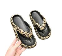 AVANISE Flip Flop Women Cloud Slippers Women Leopard Print Flip Flops Women Soft Thick Sole Outdoor Non-Slip Slides Ladys Summer Sandals-Black Leopard-38-39