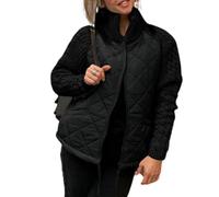 Avanise Late Autumn/Early Winter Women's Knit Patchwork Puffy Jacket,Women's Lightweight Diamond Quilted Jacket,Patchwork Lightweight Padded Puffy Coat (black,3XL)