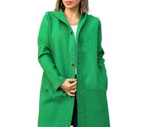 Avanise Women's Single-Breasted Hooded Jacket,Casual Single Breasted Hooded Jacket,2024 Pea Coat Single Breasted Long Coats,Plus Size Button Down Hooded Outwear (Green,XL)