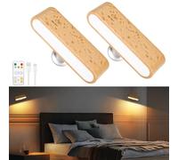 AVANLO Rechargeable Wall Lights with Remote, 2PCS Battery Operated Magnetic Wall Lights Indoor, 3 Dimmable Color, 360° Rotatable, Wireless Wall Sconces for Bedroom, Living Room