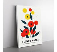 Avant Garde Flower Market Exhibition No.1 Canvas Wall Art Print Ready to Hang, Framed Picture for Living Room Bedroom Home Office Décor, 76x50 cm (30x20 Inch)