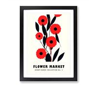 Avant Garde Flower Market Exhibition No.2 Framed Print | A2 Black Framed Wall Art | Ready to Hang | Modern Floral Picture | Living Room Bedroom Lounge Office