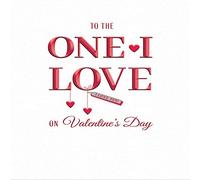 Avant Garde Modern Valentine's Day Card One I Love - 8 x 6 inches