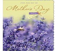 Avant Garde Mother's Day Card Flowers Bee - 8 x 6 inches