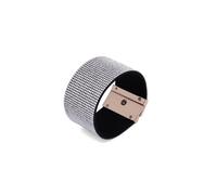 AVANT-GARDE PARIS Women's Luxury Crystal-Studded Leather Cuff Bracelet in White AVANT-GARDE PARIS White One Size