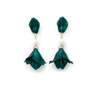 AVANT-GARDE PARIS Women's Rose Mottled Dark Green drop earrings AVANT-GARDE PARIS Dark Green One Size