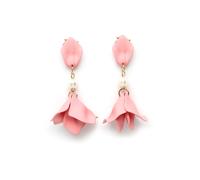 AVANT-GARDE PARIS Women's Rose Mottled Dark Green drop earrings in Light Pink AVANT-GARDE PARIS Light Pink One Size
