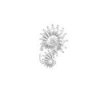 Avant Garde Ring for Women Oversized Spiked Spiral Shell Adjustable Silver-Tone Chunky Edgy Y2K Aesthetic