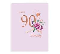 Avant Garde Studios Classic Milestone Age Birthday Card ,White,Age 90 F - 8 x 6 inches