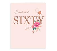 Avant Garde Studios Milestone Age Birthday Card 60 F - 8 x 6 inches, H90026,Pink