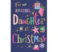 Avant Garde Studios Modern Christmas Card, Amazin Daughter, navy - 9 x 6 inches - Piccadilly Greetings