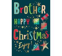 Avant Garde Studios Modern Christmas Card, Brother, teal - 9 x 6 inches - Piccadilly Greetings