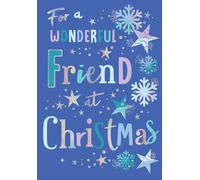 Avant Garde Studios Modern Christmas Card, Friend, blue - 9 x 6 inches - Piccadilly Greetings