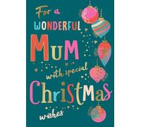 Avant Garde Studios Modern Christmas Card, Mum, teal - 9 x 6 inches - Piccadilly Greetings