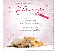 Avant Garde Valentine's Day Card Gorgeous Fiancée - 10 x 7 inches