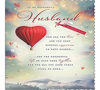 Avant Garde Valentine's Day Card Wonderful Husband - 10 x 7 inches