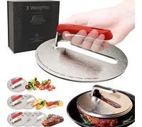 Avant Grub 3X Sear Perfection Stackable Steak Weight(45Lb Total) Chef-Grade Stainless Steel Round Stacking Grill Press For Meat, Bacon, Burgers Great Gift For Dad Or Griddle, Skillet, Or Flat Top Enth
