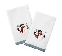 Avanti Linens 2pc Fingertip Soft & Absorbent Cotton Towel, Festive Christmas Decor, Multicolor