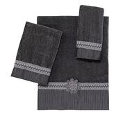 Avanti Linens - 3pc Towel Set, Soft & Absorbent Cotton Towel (Braided Medallion Collection)