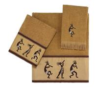 Avanti Linens - 3pc Towel Set, Soft & Absorbent Cotton Towels (Kokopelli Collection, Nutmeg)