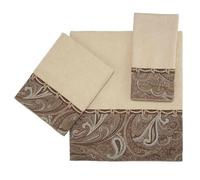Avanti Linens - 3pc Towel Set, Soft & Absorbent Cotton Towels, Linen (Bradford Collection)