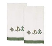 Avanti Linens Christmas Trees Collection, Cotton, Multicolor, Embroidered 2pc Fingertip Set