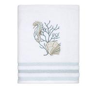 Avanti Linens Coastal Terrazzo Collection, Cotton, White, Bath Towel