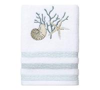 Avanti Linens Coastal Terrazzo Collection, Cotton, White, Hand Towel