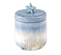 Avanti Linens - Covered Jar, Multipurpose, Home Décor, Coastal Inspired Bathroom Décor (Abstract Cosatal Collection)