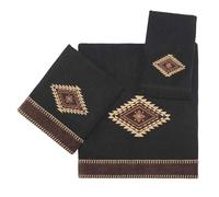 Avanti Linens Essentials Mojave Collection, 3pc Towel Set, Black