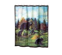 Avanti Linens - Fabric Shower Curtain, Animal Inspired Bathroom Decor (Black Bear Lodge Collection, 72")