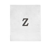 Avanti Linens - Monogram Embroided Bath Towel, 100% Cotton, Z, White/Gray