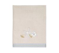Avanti Linens Seaglass Collection, Embroidered Bath Towel, Beige