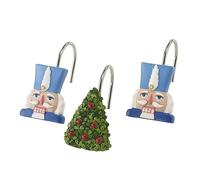 Avanti Linens - Shower Curtain Hooks, Holiday Bathroom Decor, Set of 12 (Nutcracker Trellis Collection)