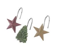 Avanti Linens Shower Curtain Hooks, Set of 12, Bathroom & Holiday Decor (Trees Collection),