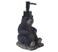 Avanti Linens - Soap Dispenser/Lotion Pump, Resin Countertop Accessories, Animal Bathroom Decor (Black Bear Lodge Collection)