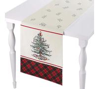 Avanti Linens Spode Christmas Tree Collection, Polyester, Red Tartan, 14" x 72"