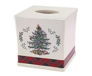 Avanti Linens Spode Christmas Tree Tartan Collection, Resin, Multicolor, Tissue Cover