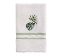 Avanti Linens Viva Palm Collection, Embroidered Fingertip Towel, White