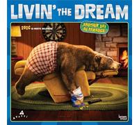 Avanti Livin' the Dream OFFICIAL | 2026 12 x 24 Inch (Hanging) Monthly Square Wall Calendar | Foil Stamped Cover | Plastic-Free | BrownTrout | Motivation Inspiration Funny