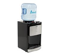 Avanti Water Cooler Dispenser Thermoelectric Countertop Top-Loading, Holds 3 & 5 Gallon Bottles with Stainless Steel Reservoir, Cold and Hot Temperature, Perfect For Homes, Offices, Dorms, Black