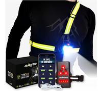 AVANTO Triple Beam Chest Lamp, Original, 500 Lumen LED Night Running Lights for Runners, Dog Walking Light, Long 5-7h Usetime, USB-C Rechargeable Battery, Running Headlamp, Reflective Vest, Yellow