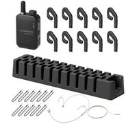 Avantree Auditour - Wireless Tour Guide System with 10 Open-Ear Headsets | Assistive Listening, Easy-to-use Audio System for Museum and Visitor Tours, Small Groups