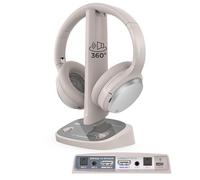 Avantree Crescendo 3D - 3D Surround Sound Wireless Headphones for TV Watching, Cinema Mode, Transmitter Charging Dock with HDMI ARC Passthrough for Soundbar, 60H Playtime, Replaceable Battery