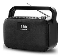 Avantree PowerByte - Portable FM Radio with 30W Stereo Bluetooth Speaker | Powerful Sound, SD Card & USB Player, 20hr Rechargeable Playtime, Extended Range, Wireless & Wired Speaker for Seniors